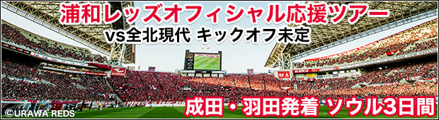 浦和レッズvs全北現代 19 00キックオフ 浦和レッズオフィシャル応援ツアー Br 成田 羽田発着 ソウル 3日間 サッカー観戦ツアーなら H I S